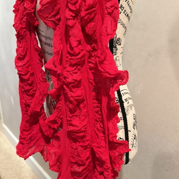 Red Ruffle Scarf - Picture 4 of 5